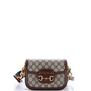 Horsebit Shoulder Bag Gg Coated Canvas #211285G25B